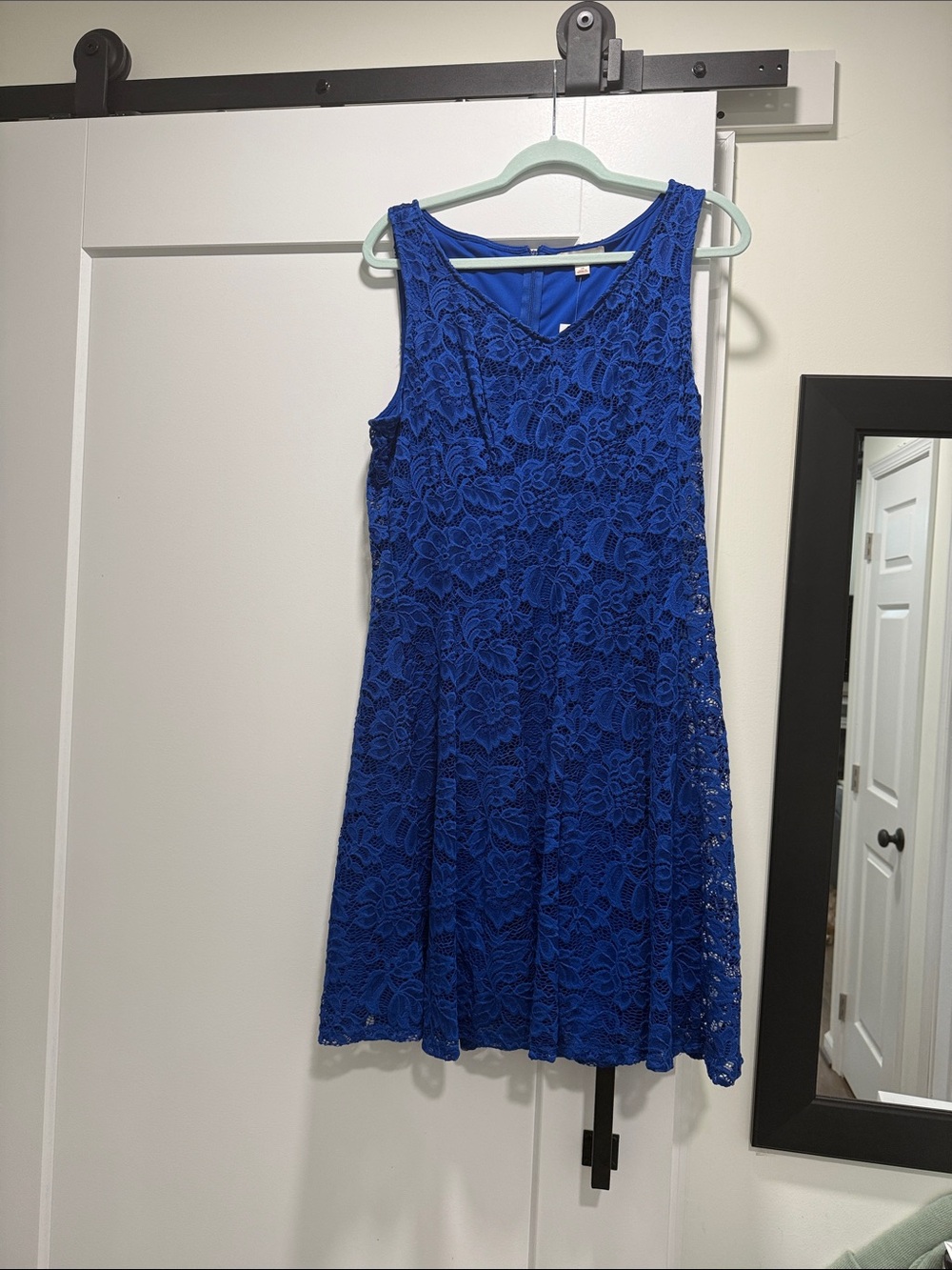 Dress Barn Cobalt Blue Lace Sleeveless Mini Dress